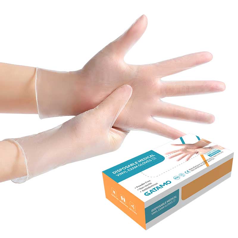 Gatamo Disposable Medical Powder free Clear Vinyl PVC Gloves PVC