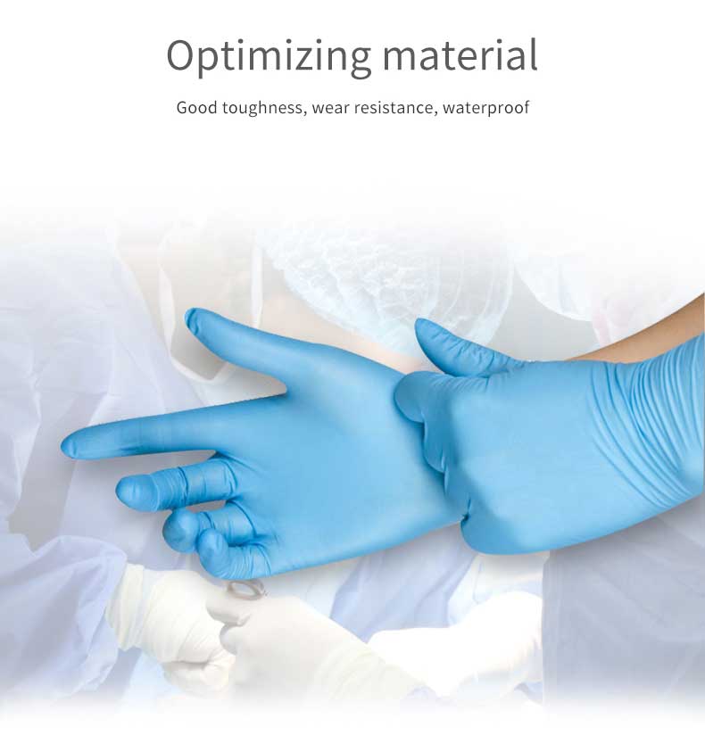 Gatamo Disposable medical powder free Sky Blue Nitrile Gloves Nitrile