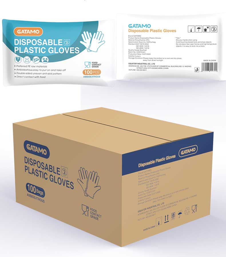 Gatamo Disposable food grade HDPE PE Plastic Gloves PE gloves gatamo